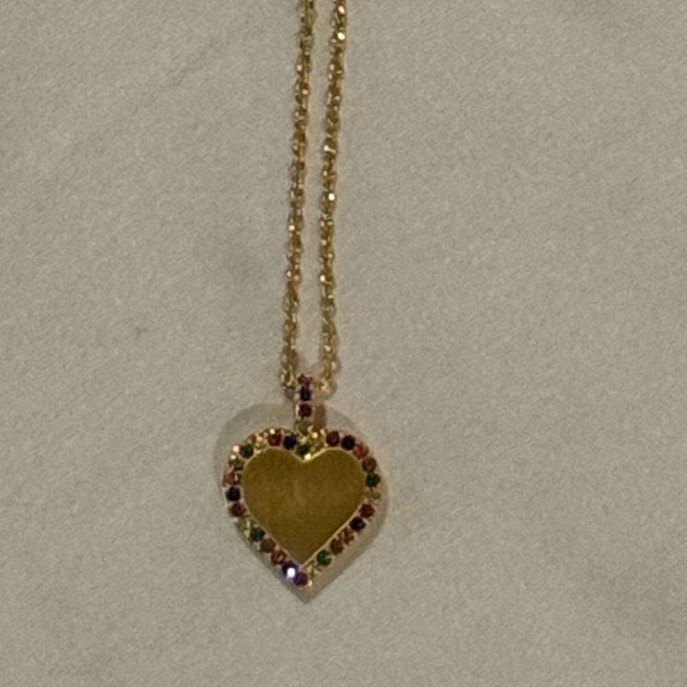 ♠️ kate spade Gold Heart Multi Color Gem Pendant Necklace - NWT